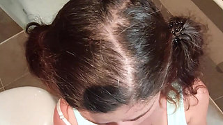 Stupid Stepdaughter Brushes Her Teeth with Cum, Stepdaddy Cheated Her