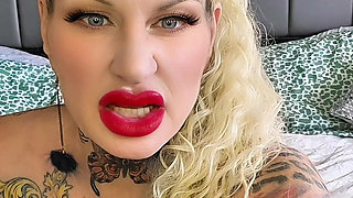 Domination JOI Black Boots Black Outfit  Big Black Dildo