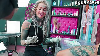 Tattoo Session Ends With Wild Anal Threesome and Big Dick Action
