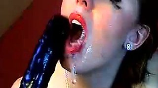 Big Dildo Blowjob by Aurelie on Webcam