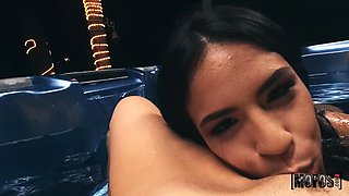 Lustful lesbians in the pool breathtaking porn movie