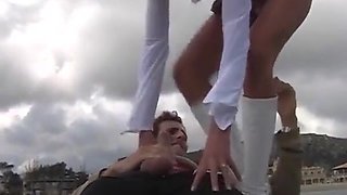 2 German Teenies Concluded up Pounded in the Threeesome