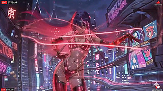 Sensual Cyberpunk Girl in Punk Style - Multiple Hot Scenes