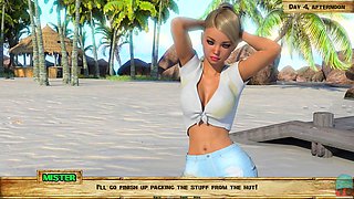 Lewd Island gameplay with a focus on big boobs and stepdaughter fun