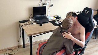 : A Guy With A Big Dick Fucks A Cute Twink Deep In The Mouth And In The Ass
