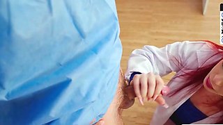 Sexy Latina Doctor Gives Deep Blowjob