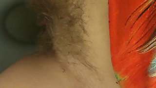 MILF Pee Close up View in the Toilet From Hairy Pussy