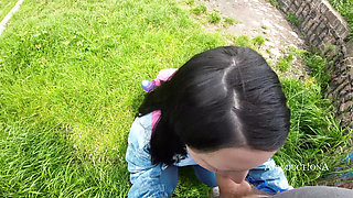 Eva Brooks Outdoors Wetting and Blow Job