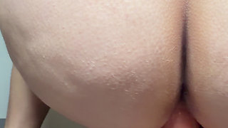 a tiny ass slut takes a fat dildo in her ass