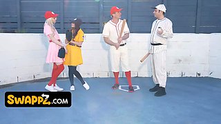 Insane teenagers only want to have fun ball if they're using their stepdads' nuts