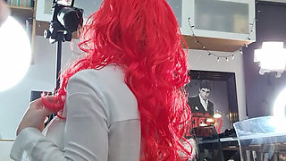 Bts Cumshot on Hot Redhead with Big Tits