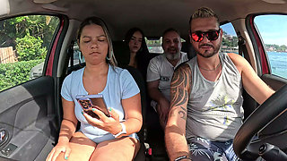 Ted Hitched a Ride with the Couple Mari and Chell and Scored a Hot Young Woman in the Back Seat-candy Debby.