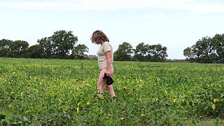 Patricia Naked in Soybean Field