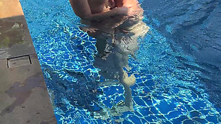 Pool Day: Cheating Busty Wife Having Fun with Her Lover. Big Boobs, Sun and Big Cock