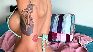 Sheer Micro Bikini Smiling Dutchie Covered In Oil Intense Dildo Fucking Till Squirting Orgasming