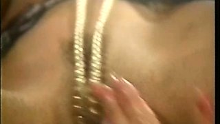 Non stop blonde with big boobs cock jerks off on the bed