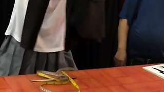 Amateur Asian gf strips in public before a backyard blowjob