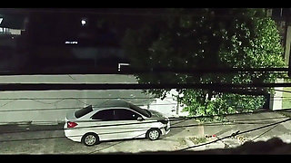 Fucks with Lover in the Car in Front of the House and Comes Back Full of Cum Smiling