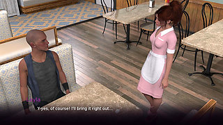 Innocent Waitress Got Her Mouth Fucked by a Dirty Biker