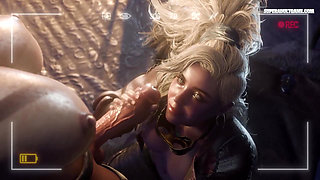 Blonde Horny Futa Girl Hardcore Sex - She Fucks Me Raw and Fills Me With Cum - 3D Animation