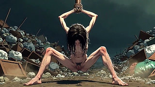 Dirty Woman Covered in Trash in Bondage - Extremely Horny & Desperate