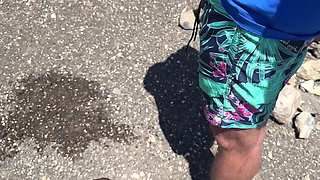 Shameless girl helps the guy to pee outdoor compilation