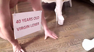 Hot babe punishes her slave