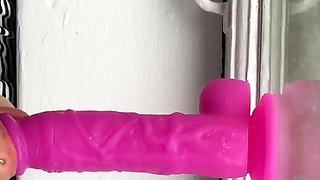 Blonde tight pussy babe solo toy fun in glamour masturbation