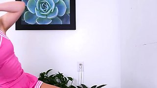 Sexy blonde chick solo masturbation
