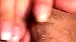Brunette Amateur Fingers Hairy Pussy with Toy