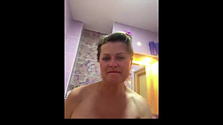 Cute MILF Peeing a Lot and Finger Her Butt Hole in Bathroom,homemade.