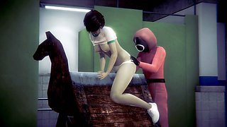 Extreme squid game vibrator fun in this wild parody