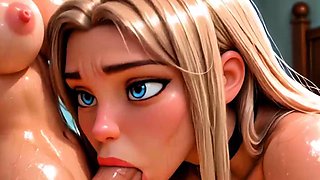 Hot shemale's mouth works thick shaft before wild ride (AI)