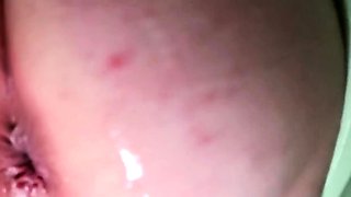 Toilet orgasm with creampie cum dripping