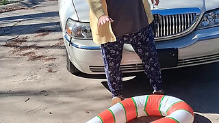 Big Beautiful Woman Nurse Vicki Crushes This Blow up Candy Cane