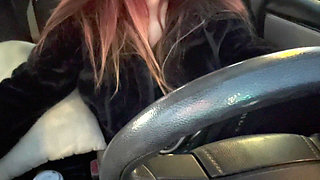 Italian Big Tits Long Hair MILF Artemisia Love Hot Solo Car Ride Driving Around and Flashing Her Big Juicy Tits