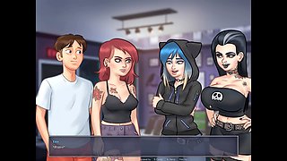 Busty step aunty and her summertime saga with sex toys and lots of fun