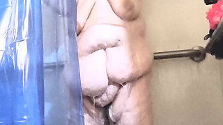 Dirty Blondie Fondling in the Shower as U Watch Her Wash Her Dirty Twat