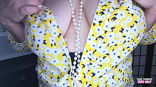 Office Manager Showing Her Massive Tits - Cheating Mature Amateur BBW Slut Mom Aunt