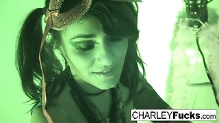 Charley Chase and busty Alia Janine fuck