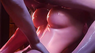 D.va Washroom Gangbang - Shared with Two Guys Overwatch 3D Animation