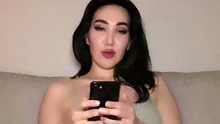 Curvy brunette teases during sensual solo striptease and masturbation streaming