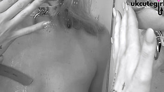 Gagged Doll Admires Herself Drooling in the Mirror