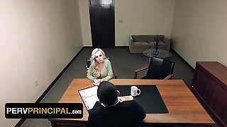 Perv principal convinces famous pop star Bad Bella to pull out her huge boobs
