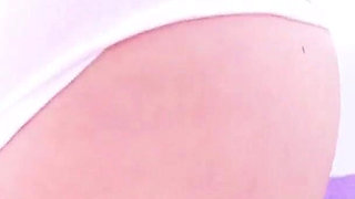 Hot chubby teen Miley May POV blowjob cum swallow