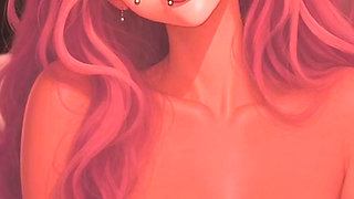 Anime slim perky  pink hair punk girl dirty talk strip tease and  encourage you pov