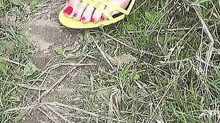 Powerful Pissing and Wet Dirty Feet