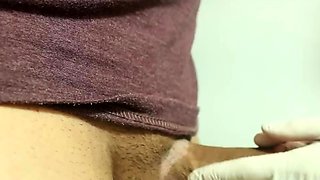 Sexy Doctor Blowjobs Patient's Cock with Latex Gloves -