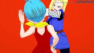 Android 18 and Bulma team up to fuck Gohan – DragonBall Zex Series
