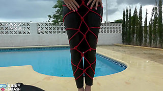 Wetsuit Bondage Mermaid Slippery Pool Kink with Fins, Rope & Deep Diving